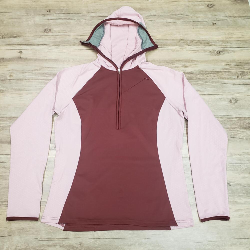 The North Face Hoodie Pullover Womens Large Pink 1/2 Zip VaporWick Running